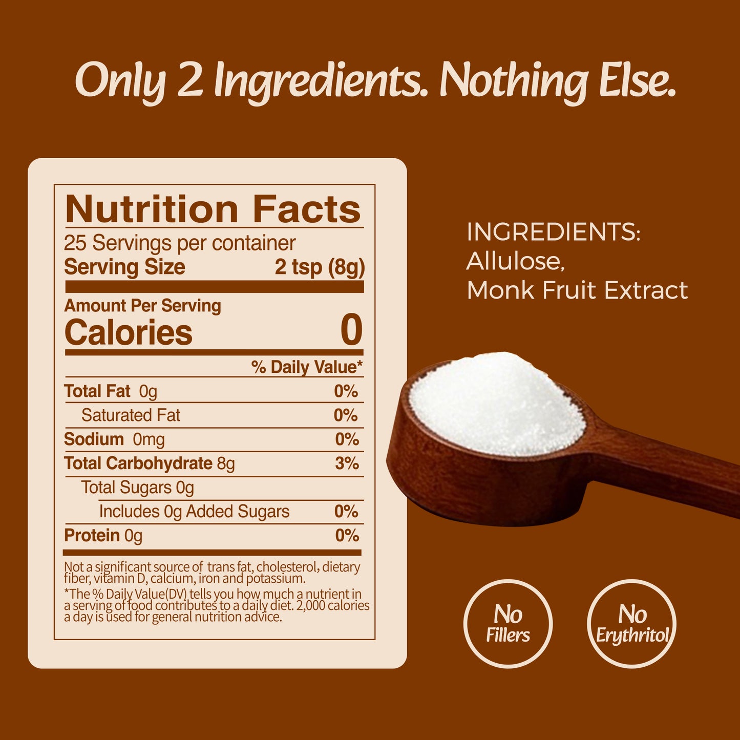 Lesweet Allulose Sweetener with Monk Fruit Extract-Zero Calorie Granulated Sweetener